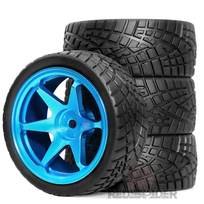 4PCS 65x26mm 1/10 Touring/Drift Wheels Set (Metal, Rubber)