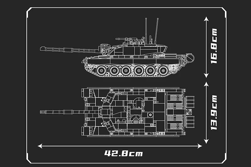 Mould King 20037 Challenger 2 Tank (1129 Pieces)