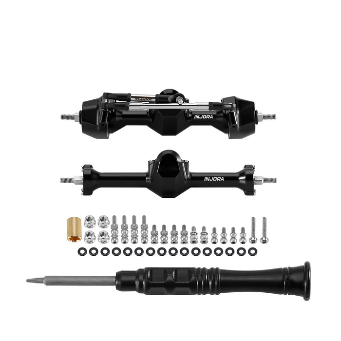 INJORA Stock Width Axles w/ Steering Knuckles for Axial SCX30 1/30