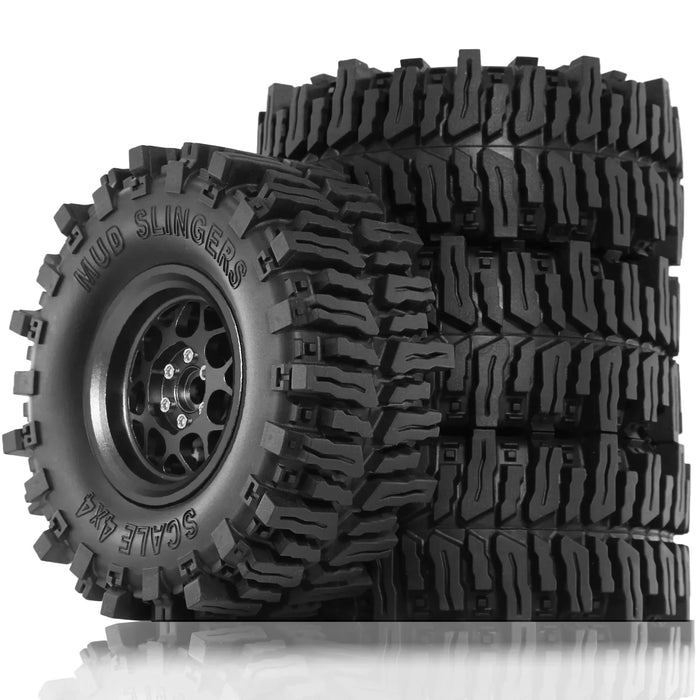 4PCS 2.2" 130x55mm 1/10 Crawler Wheels Set (Metal, Rubber)