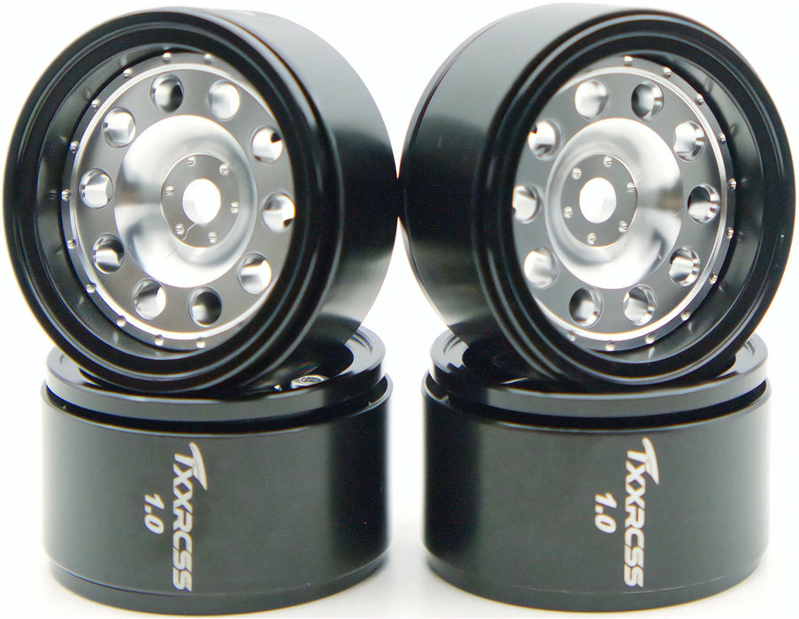 TxxRcss 4PCS 1.0" 27.5x16mm Beadlock Wheels Rims 1/24 (Alu)