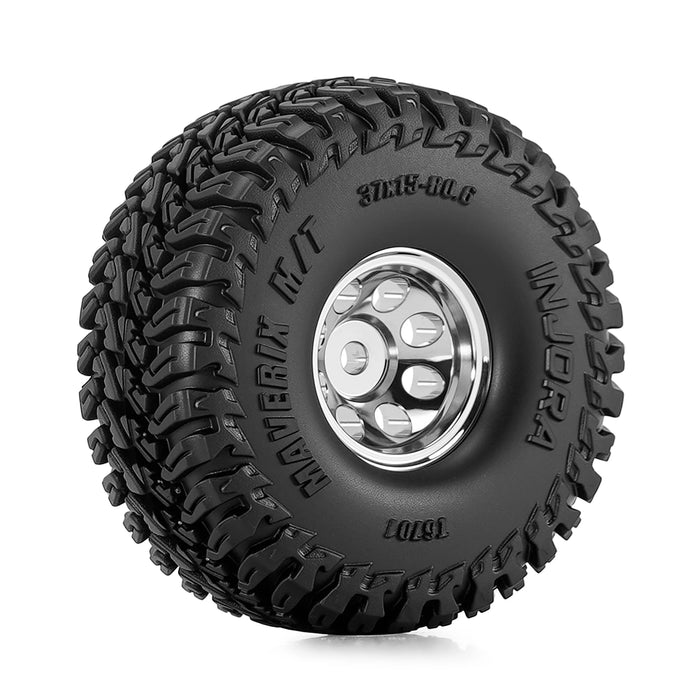 INJORA 4PCS 0.6"/0.7" 37×15mm Beadlock Wheel & MAVERIX M/T Tire Set 1/30