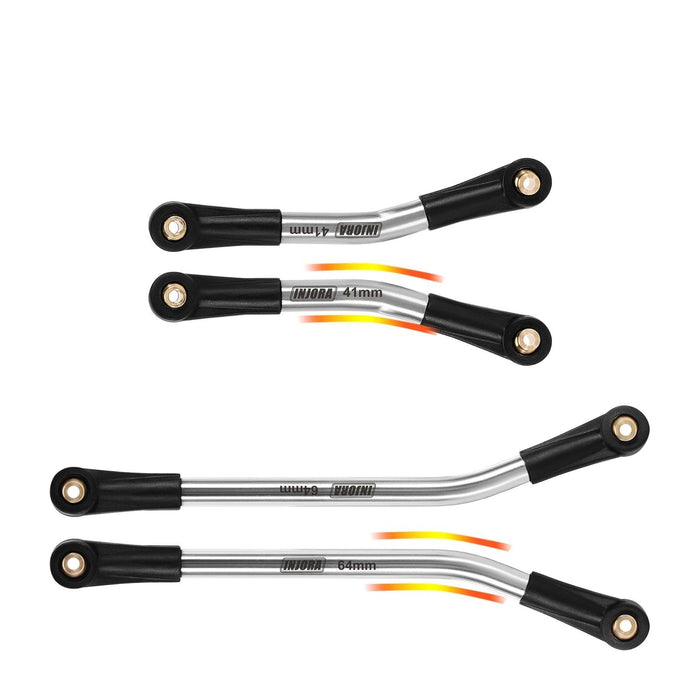 INJORA Châssis à haute garde au sol Ensemble 4 liens pour Axial SCX24 GX470 1/24 (RVS)