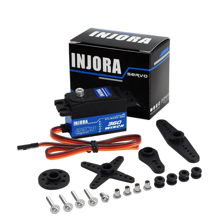 INJORA INJS022-360 22KG 360° Treuil à Profil Bas Brossé avec Bobine Servo