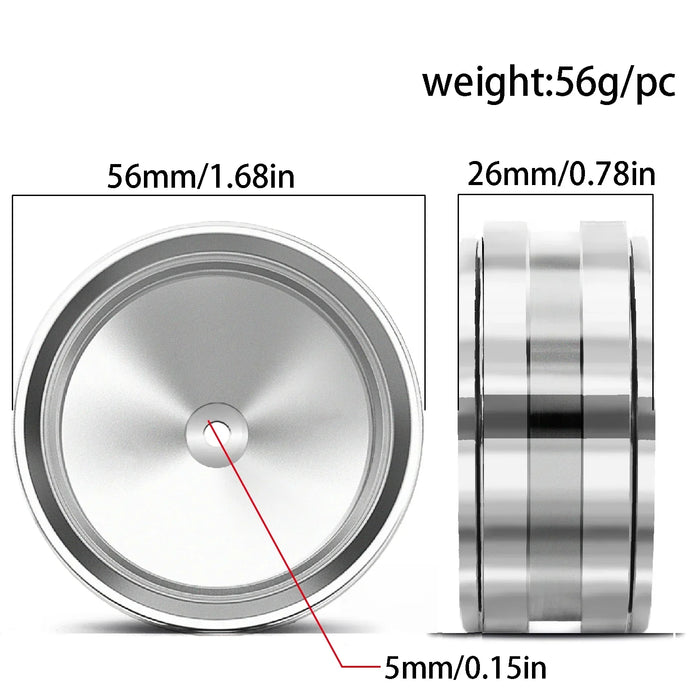 4PCS 1.9" 56x26mm 1/10 Crawler Beadlock Wheels (Metal)