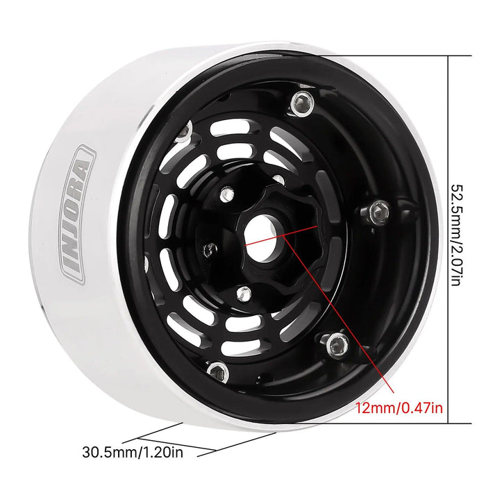 INJORA 1.9" 52.5x30.5mm 1/10 Crawler Beadlock Wheels