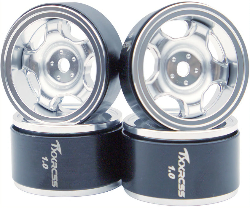 TxxRcss 4PCS 1.0" 27.5x16mm Beadlock Wheel Rims 1/18/24 (Alu)