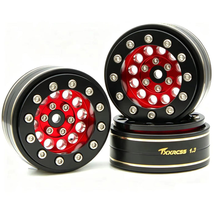 TxxRcss 4PCS 1.3" 36.8x16.5mm Beadlock Wheel Rims 1/18/24 (Alu)