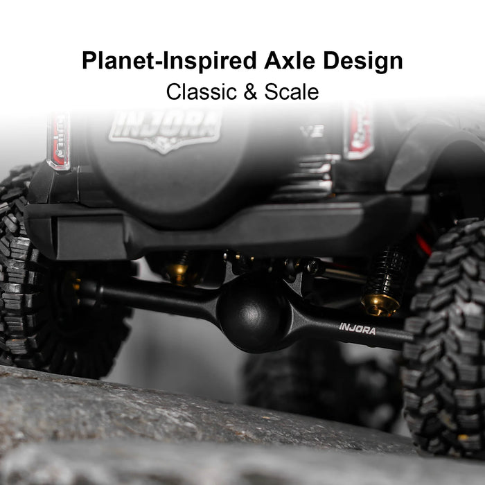 INJORA +7mm Planet Axles w/ Double Joint Shafts & Hydraulic Steering for Traxxas TRX4M 1/18