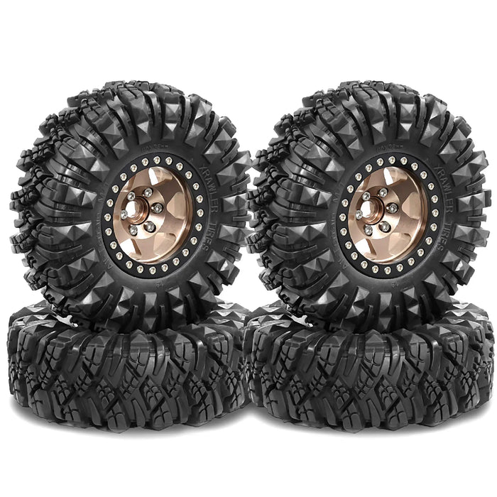 4PCS 1.9" 125x50mm 1/10 Crawler Wheels Mud Tires (Metal, Rubber)