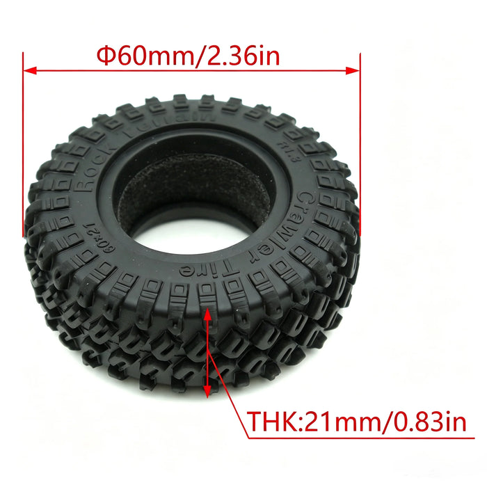 TxxRcss 4PCS 1.3" 60x21mm Sticky Soft Crawler Tires 1/18/24