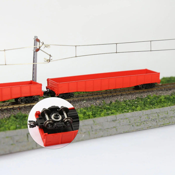 4PCS N Scale 33" Bogies w/ Couplers 1/160 (PVC, Metaal) HP03150