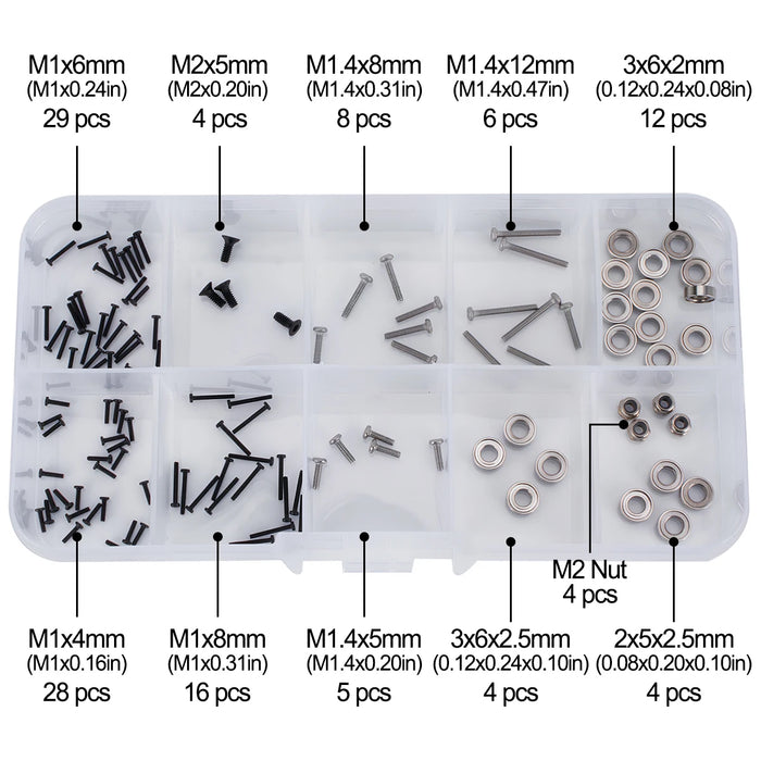 120PCS 4X4 Screw Nut Washer & Bearing Set for Axial SCX30 1/30