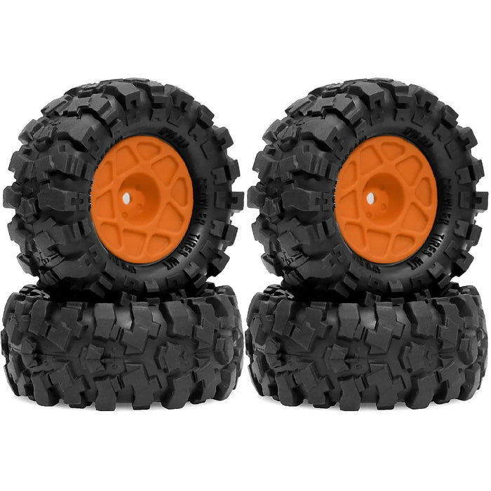 4PCS 1.0" 57x25mm 1/24 Crawler Beadlock Wheels Set (Plastic, Rubber)