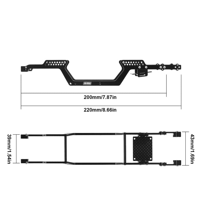 INJORA Kit de cadre châssis universel LCG pour Traxxas TRX4M 1/18 (Aluminium)