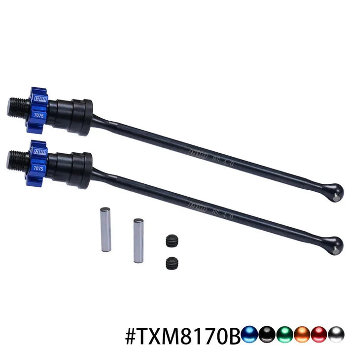 GPM F/R Driveshaft & Hex for Traxxas Funco 1/6 (Staal Alu)