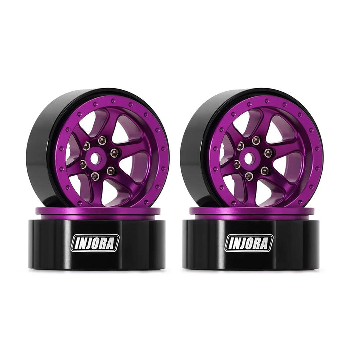 INJORA -4.05mm Negative Offset 1.3" 33.5x16.5mm 1/24 1/18 Crawler Beadlock Wheels (Aluminium)