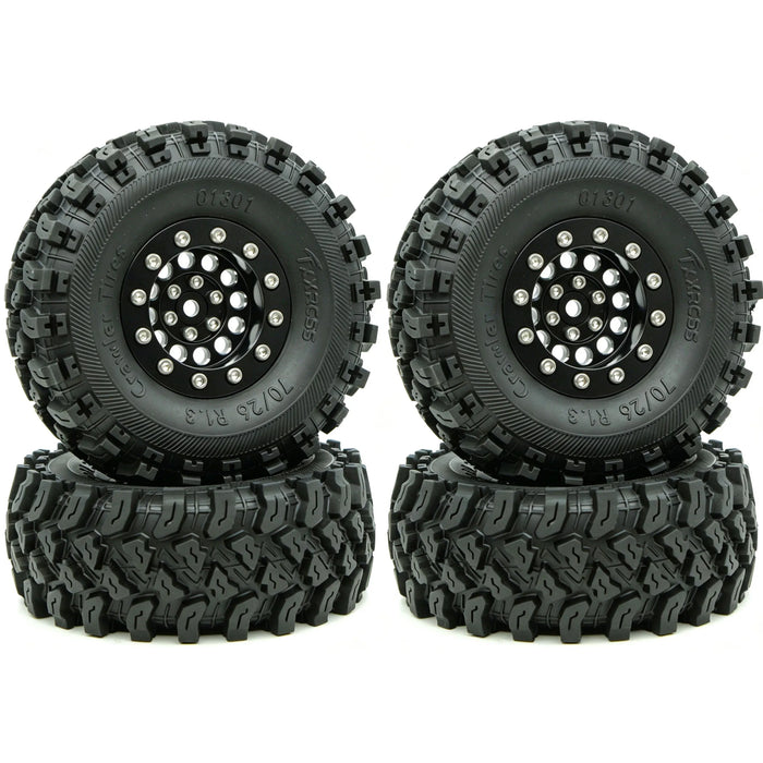 TxxRcss 4PCS 1.3" 70x26mm Beadlock Wheel Set 1/18/24 (Alu)