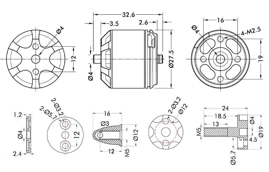 MN2212 KV780 KV920 Brushless Motor