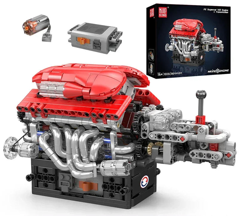 Mould King 10226 FE Supercar V12 Engine Building Blocks (863 Stukken)