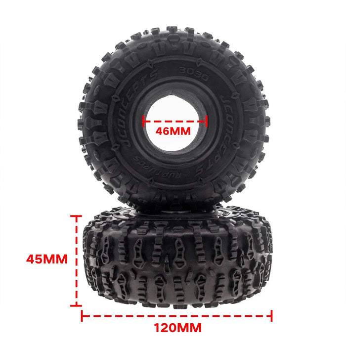 4PCS 1.9" 123x49.5mm 1/10 Crawler Tires (Rubber)