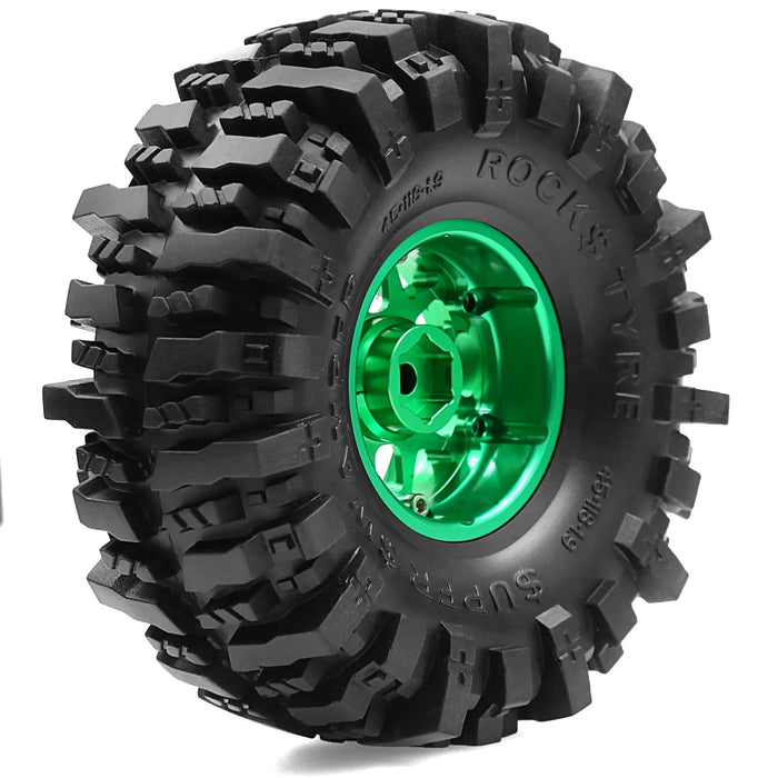 4PCS 1.9" 118x45mm 1/10 Crawler Beadlock Wheels Set (Metaal, Rubber)