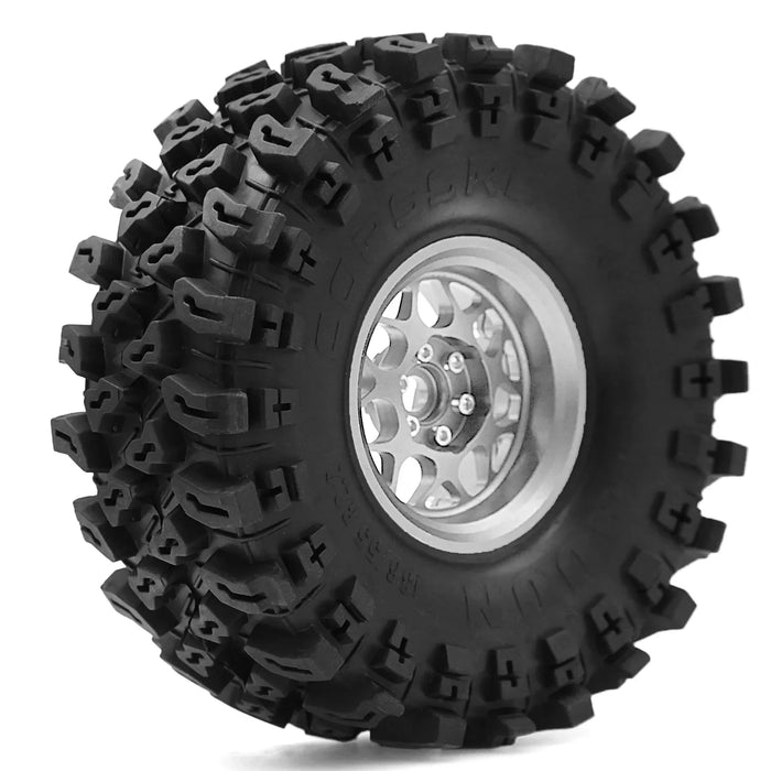 4PCS 2.2" 136x58mm 1/8 1/10 Crawler Beadlock Wheels Set (Metal, Rubber)