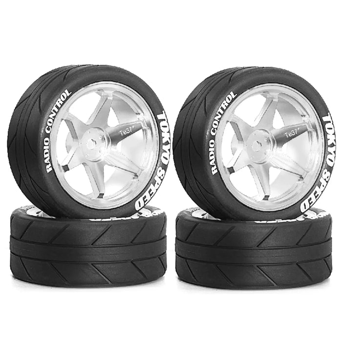 4PCS 65x26mm 1/10 Touring/Drift Wheels Set (Metal, Rubber)