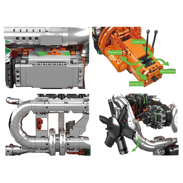 Mould King 10200 Scania Truck Engine + Transmission Building Blocks (3236 Pieces)