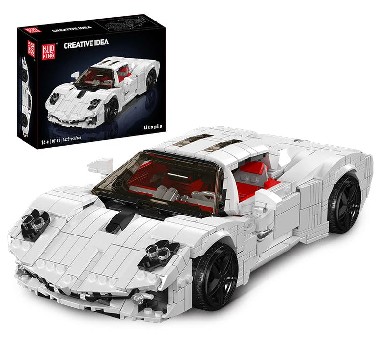 Mould King 10196 Modèle de voiture de sport Utopia blanche Blocs de construction (1423 pièces)