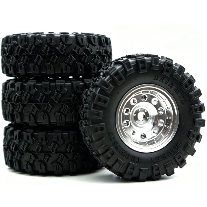 TxxRcss 4PCS 1.0" 52x19mm Beadlock Wheel Set  1/18/24 (Alu)