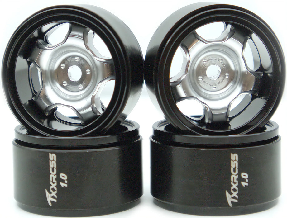 TxxRcss 4PCS 1.0" 27.5x16mm Beadlock Wheel Rims 1/18/24 (Alu)