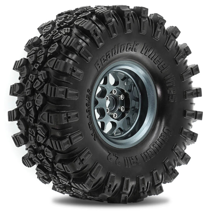 4PCS 2.2" 136x58mm 1/10 Crawler Beadlock Wheels Set (Metal, Rubber)