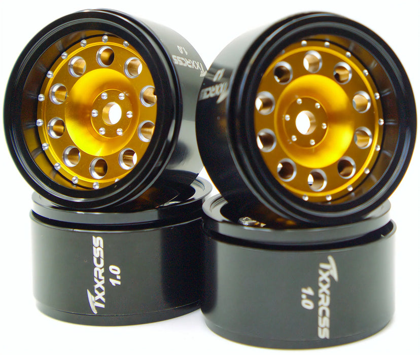 TxxRcss 4PCS 1.0" 27.5x16mm Beadlock Wheels Rims 1/24 (Alu)