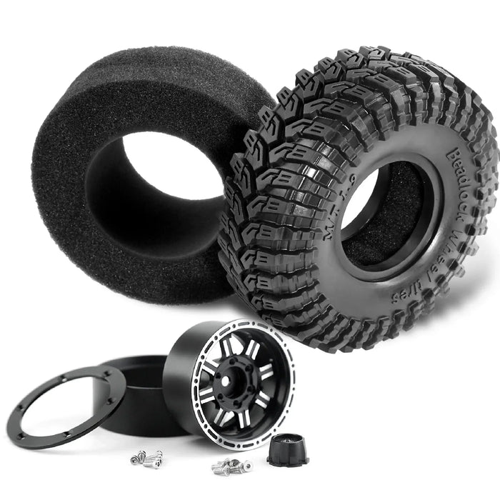 4PCS 1.9" 115x45mm 1/10 Crawler Beadlock Wheels Set (Metal, Rubber)