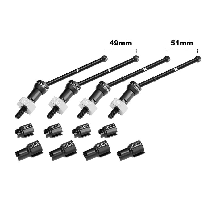 GPM CVD Drive Shafts Set for Arrma TYPHON Granite GROM 1/14 (Staal)