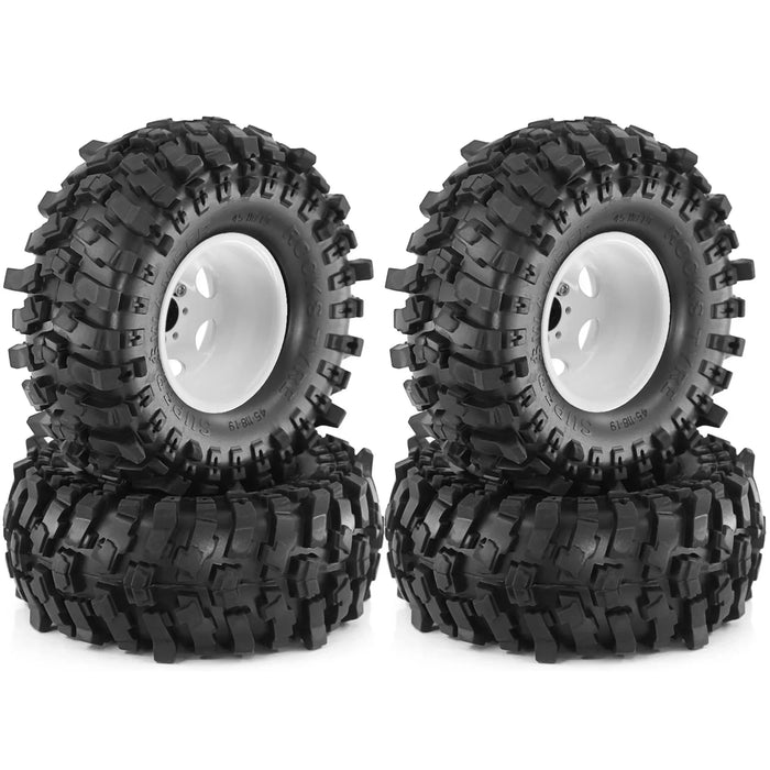 4PCS 1.9" 118x45mm 1/10 Crawler Beadlock Wheels Set (Metaal, Rubber)