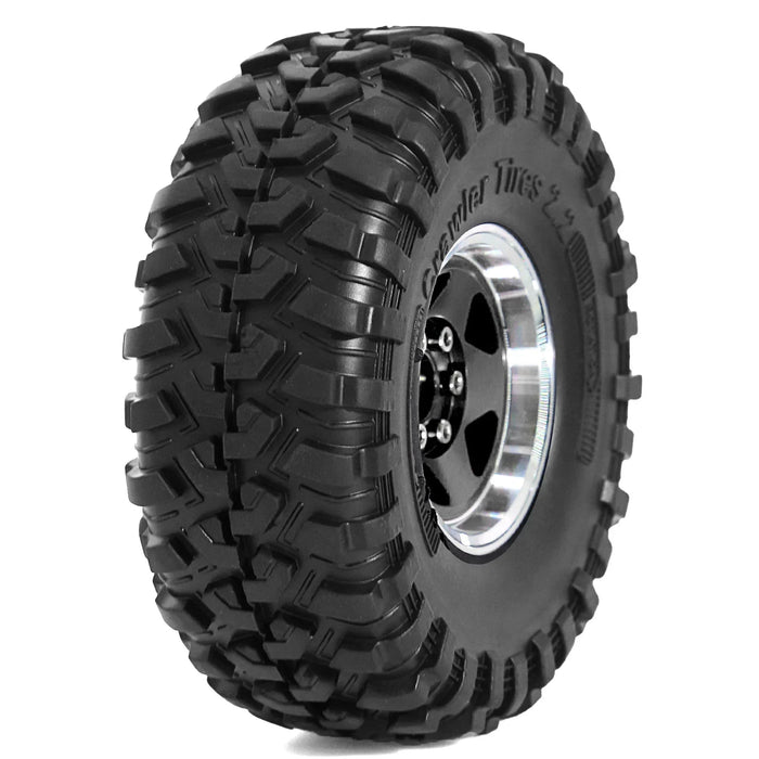 4PCS 2.2" 135x53mm 1/8 1/10 Crawler Beadlock Wheels Set (Metal, Rubber)