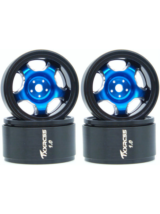 TxxRcss 4PCS 1.0" 27.5x16mm Beadlock Wheel Rims 1/18/24 (Alu)