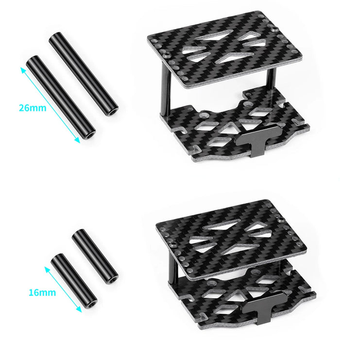 Double Decker Battery ESC Tray for Traxxas TRX-4M 1/18 (Koolstofvezel)