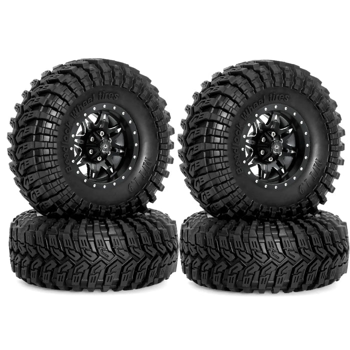 4PCS 1.9" 115x45mm 1/10 Crawler Beadlock Wheels Set (Metal, Rubber)