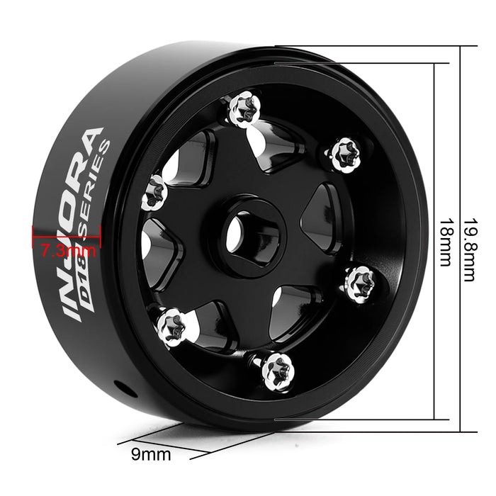 INJORA 4PCS 0.7" 18x9mm D18 Beadlock Crawler Wheels