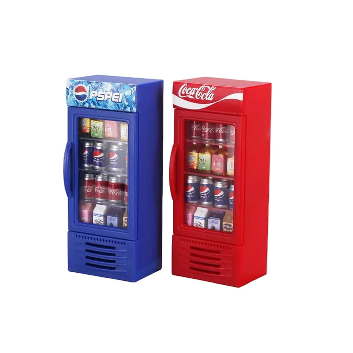 Mini Simulation Cola Refrigerator Model Decoration 1/10