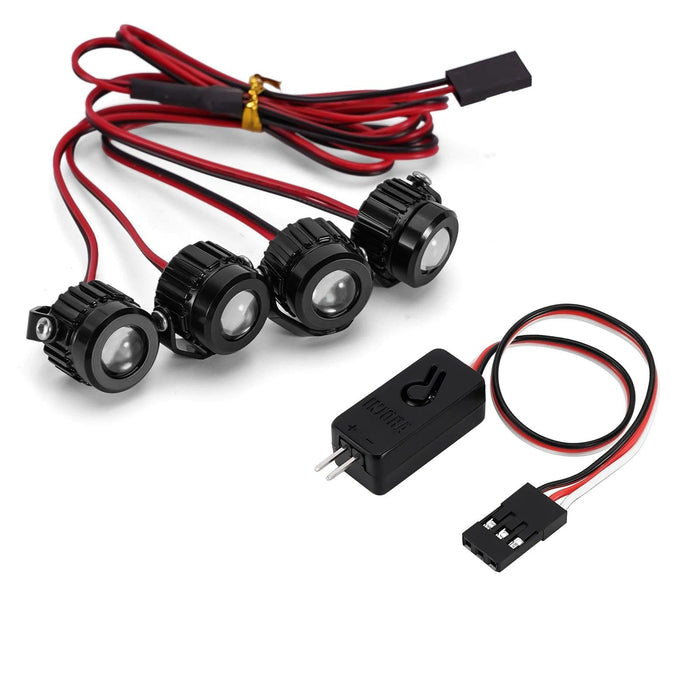 INJORA Super Lumières LED Brillantes 1/10 1/8 (Aluminium, Blanc)