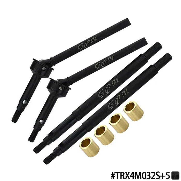 GPM Front CVD & (+5mm) Rear Axle Shafts Set for Traxxas TRX-4M 1/18 (Staal)