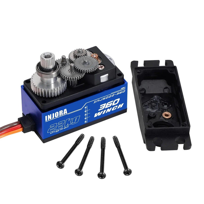 INJORA INJS022-360 22KG 360° Treuil à Profil Bas Brossé avec Bobine Servo