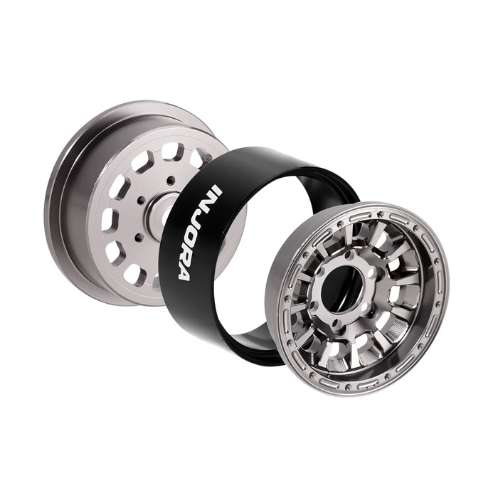 INJORA 4PCS 1.0" 28x15.4mm Beadlock Crawler Wheels 1/18 1/24 (Alu)
