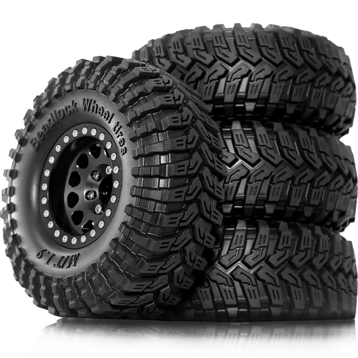 4PCS 1.9" 115x45mm 1/10 Crawler Beadlock Wheels Set (Metal, Rubber)