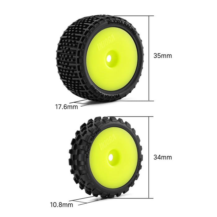 INJORA Pin Buggy Tires & Wheels for Losi Micro-B/T 1/28/24