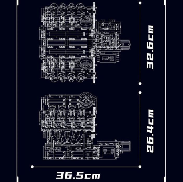 Mould King 10130 F488 Supercar V8 Engine Building Blocks (2718 Pieces)